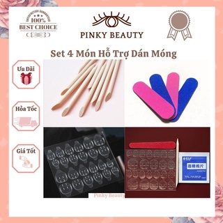 Set 4 Dụng Cụ Làm Móng Giả Chuyên Dụng, Bộ Kit Hỗ Trợ Dán Móng, Nail Tiện Tiện Dụng Đa Năng Chất Lượng - Pinky Beauty