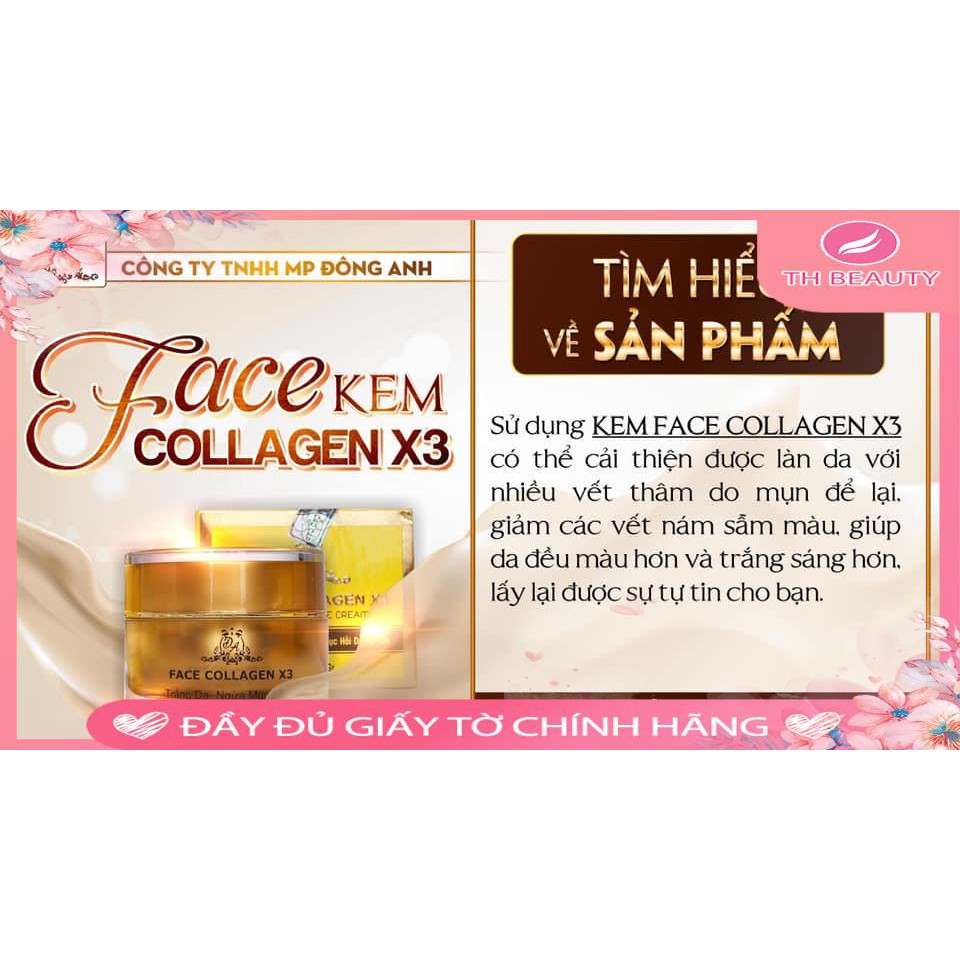 &lt;THẬT 100%&gt; Kem Face Collagen X3 - Mờ nám, mụn và làm trắng da (Chính hãng - Tem điện tử)