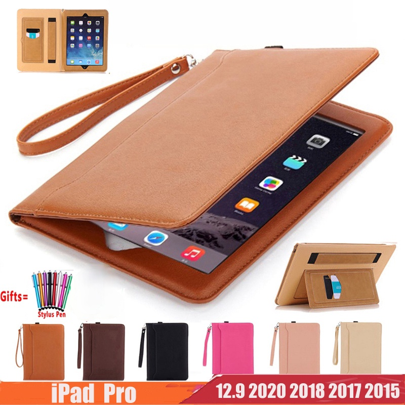 Ốp lưng Apple iPad Pro 12.9 2020 2018 Pro 12.9 "2015 2017 12.9 inch [Có dây đeo tay] Vỏ đựng thẻ đế 