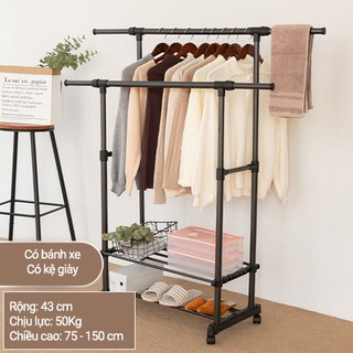 Giá Treo Quần Áo Màu Đen (Có Kệ Để Giày) - Hàng Nội Địa Trung Quốc