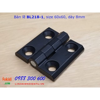 Bản lề hợp kim nhôm BL218-1 (CL218-1), size 60x60mm, dày 8mm màu đen