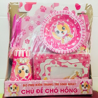 Sét trang trí sinh nhật CHÓ XANH để bàn cho bé