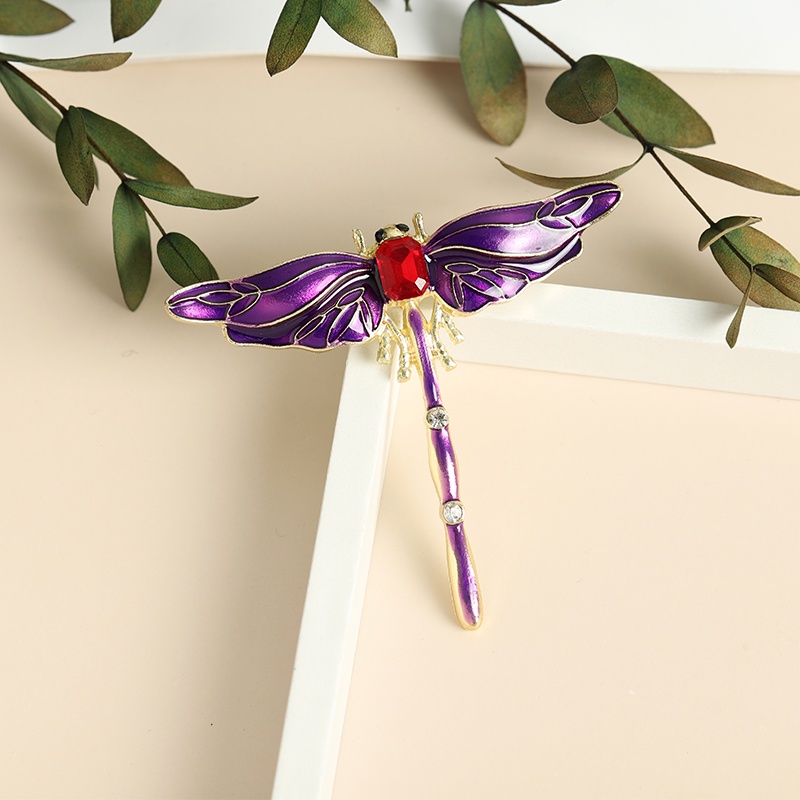 Trâm cài áo hình chuồn chuồn đính đá thời trang dành cho nữ