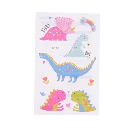 💥 Hình Xăm Dán Tạm Thời Khủng Long Chống Nước Cho Bé Dễ Thường Cute Động Vật Chim Thú Xanh Đỏ Tím Vàng T-rex Thằn Lằn💥