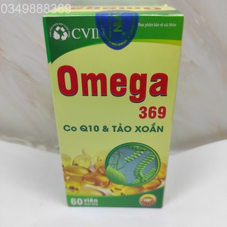 Omega369 CVIN Co Q10 & TẢO XOẮN lọ 60 viên