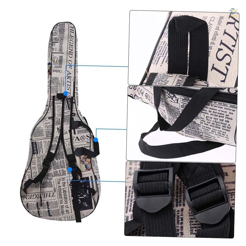 Túi Đựng Đàn Guitar Bằng Vải Oxford Chống Thấm Nước 600D Có Dây Đeo Họa Tiết Báo Báo 40Inch