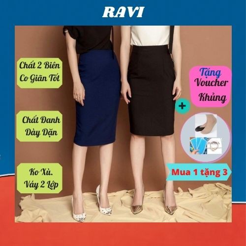 Chân Váy Bút Chì Dài💖𝑭𝑹𝑬𝑬𝑺𝑯𝑰𝑷💖Chân Váy Đẹp Chất 2 Biên CO Giãn Nhẹ 3 Màu