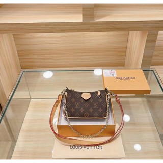 Túi lv kẹp nách hoa nâu bản 2 dây hàng fullbox