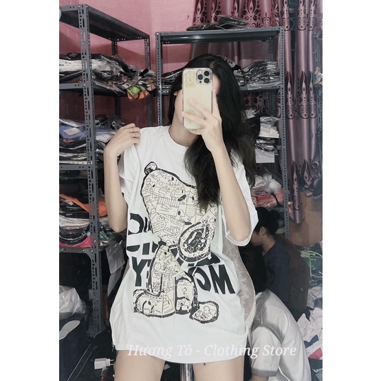 Áo Phông From Rộng In Hình Chú Chó Hàng Loại Đẹp