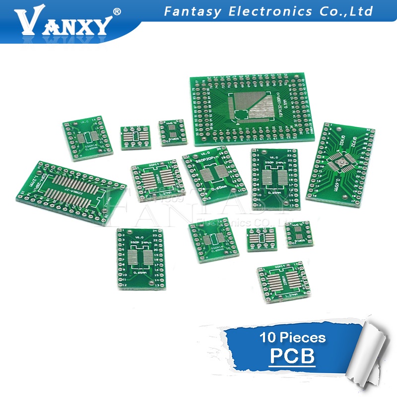 Set 10 Bảng Mạch Chuyển Đổi SMD Sang DIP SOP MSOP SSOP Tsop SOT23 SOP8 SOP14 SOP16 SOP-8 10 SOP-14 SOP-16 SOP-20 24 SOP-28 SMT