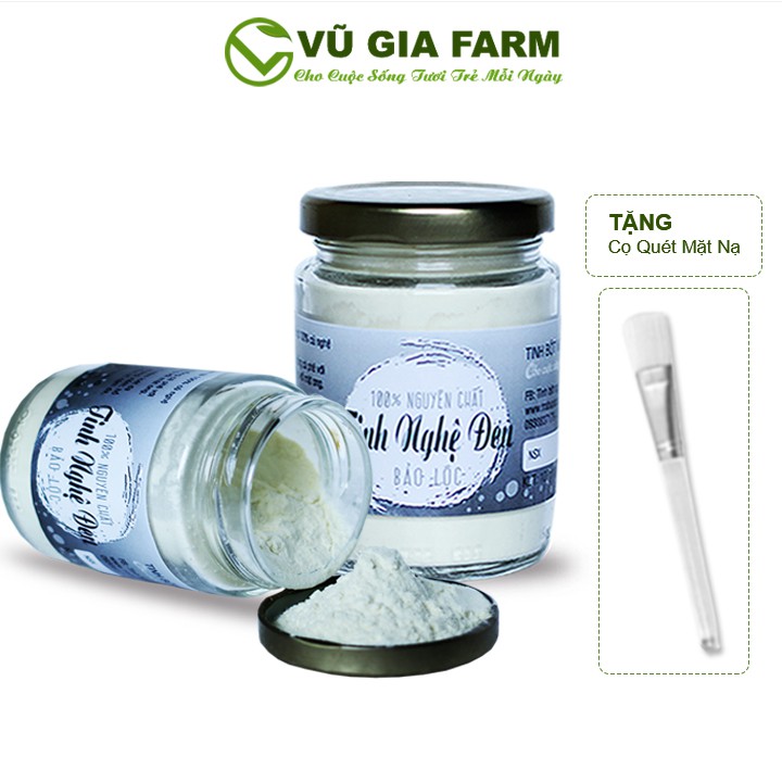 Combo Tinh Nghệ Đen Nguyên Chất Vũ Gia (100g/hũ)  + Tặng Cọ Quét