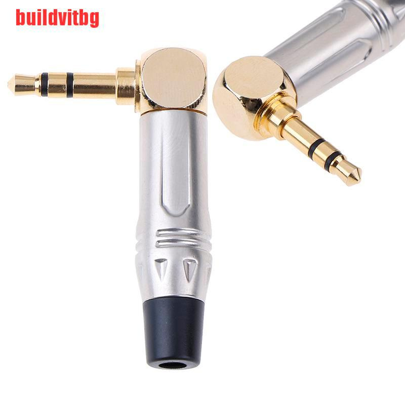 {buildvitbg}3.5mm L-type stereo right angle male plug audio earphone soldering connector GVQ