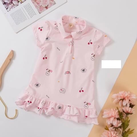 Váy cho bé gái kiểu polo, đầm cho bé gái mùa hè,cotton
