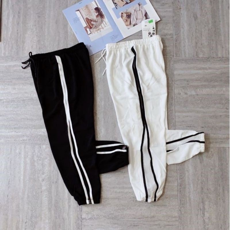 Quần Jogger đũi nữ💝FREESHIP💝 vải đũi phối lưới bo gấu cực kỳ trẻ trung phong cách || ANVU STORE XMAV02