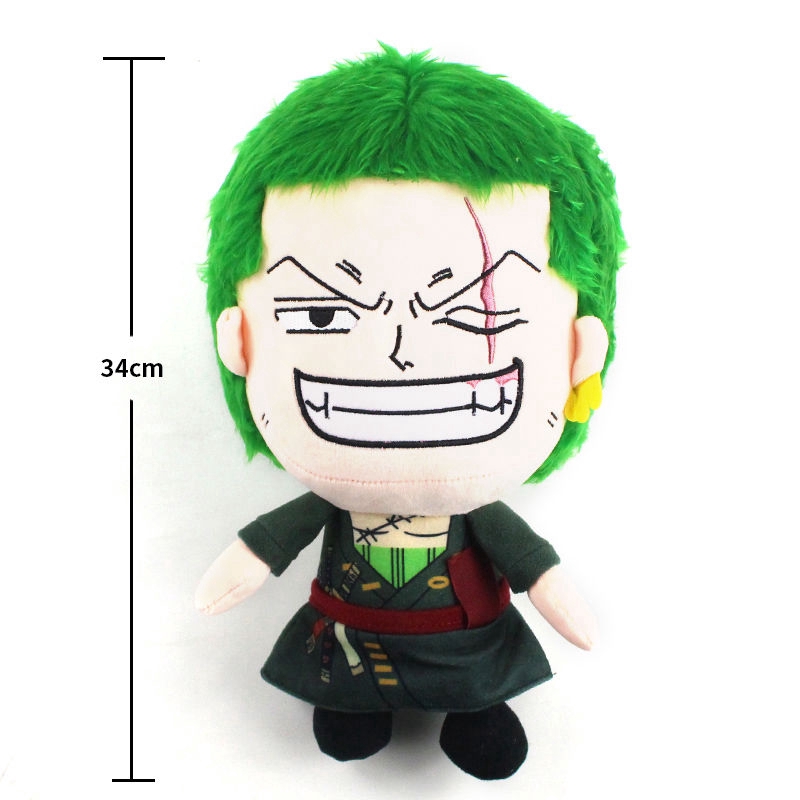 [Mã TOYDEC hoàn 20K xu đơn 50K] Thú Nhồi Bông Hình Roronoa Zoro Anime One Piece Cao 34cm