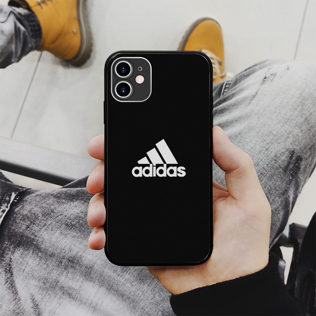 Ốp iphone logo Adidas chữ trắng nền đen tinh tế cho Iphone 6 7 8 Plus 11 12 13 mini Pro Max X Xr  BRD20210392