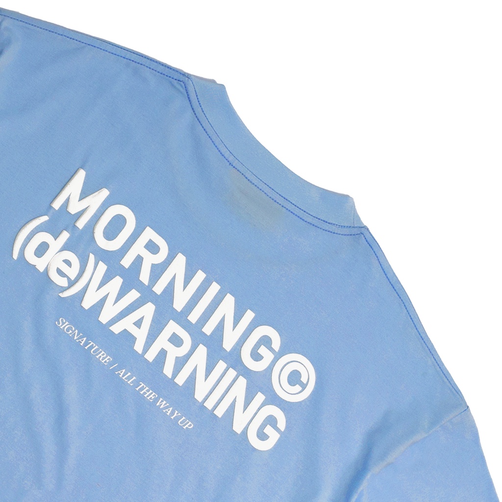 Áo thun Morning Warning OG Sky Blue -  Áo Thun Unisex Form Rộng Tay Lỡ Oversize Cotton 100% Local Brand