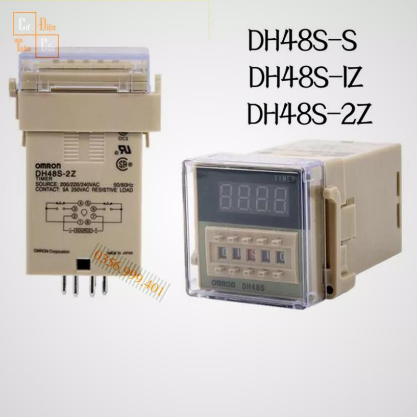 Rơle thời gian (Timer) Omron DH48S-1Z DH48S-2Z, DH48S-S (Kèm đế) Relay thời gian Công tắc hẹn giờ DH48S