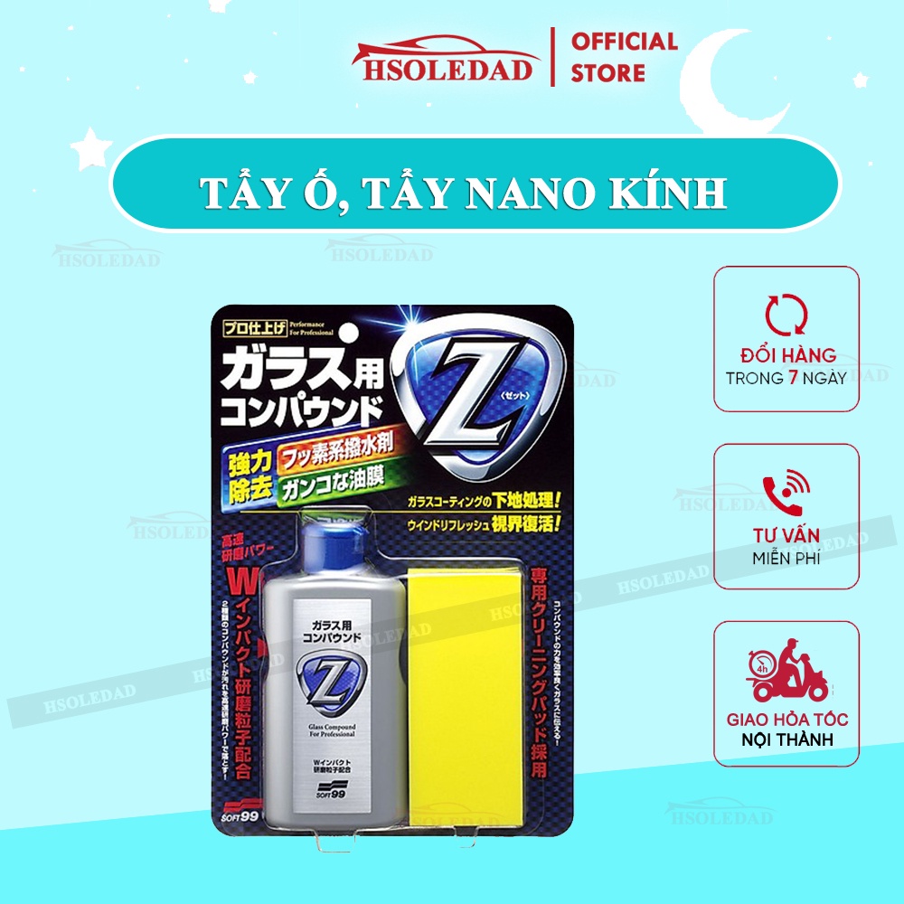 Tẩy Nano, tẩy ố kính ô tô chuyên dụng Glass Compound Z 01 - Soft99 ( T