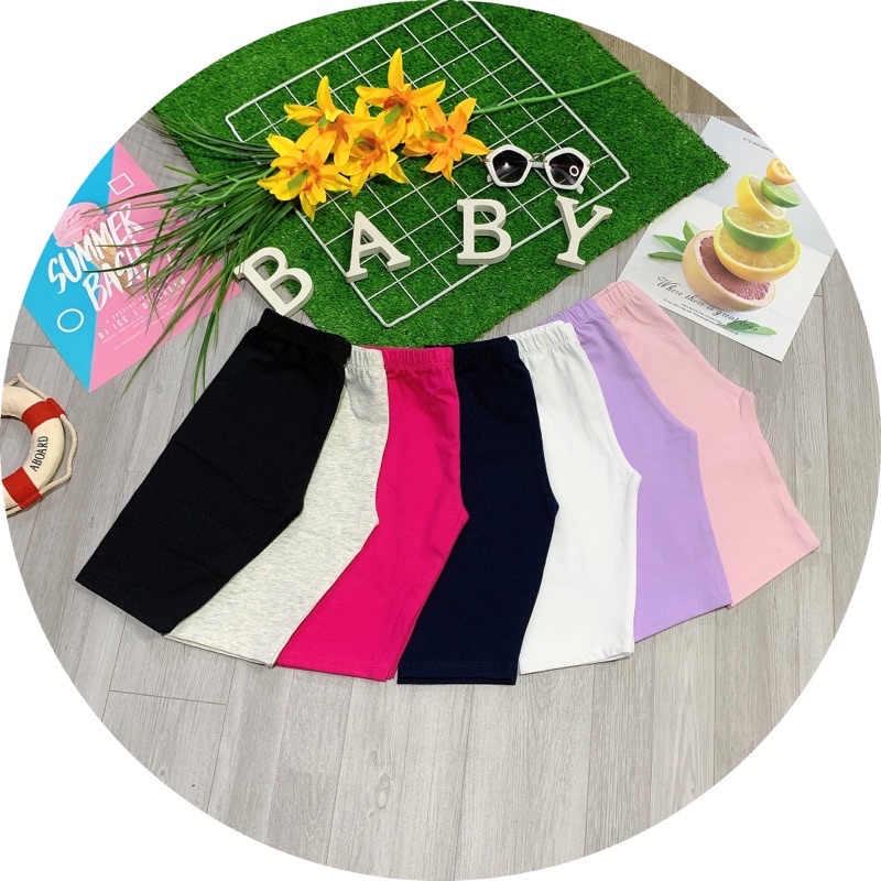 Quần Legging Bé Gái Lửng Thun Cotton Xuất Xịn (21-40kg)