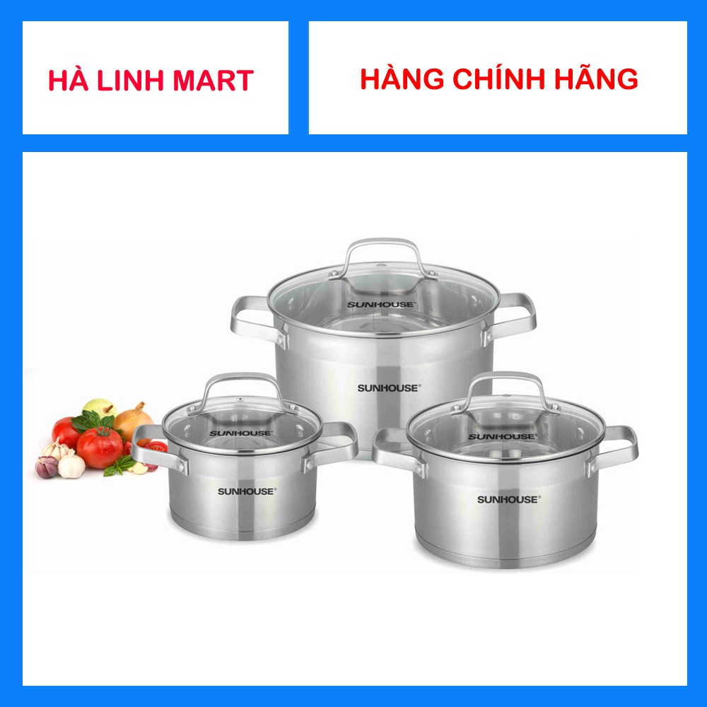 BỘ NỒI INOX 5 ĐÁY SUNHOUSE SH780 - Có ảnh thật