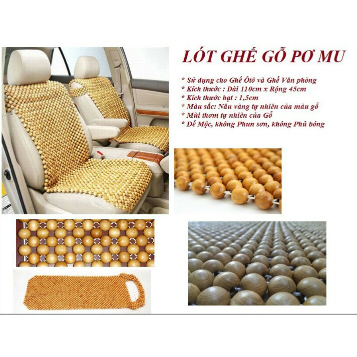 Lót ghế ô tô gỗ Pơ mu hàng thơm, đẹp