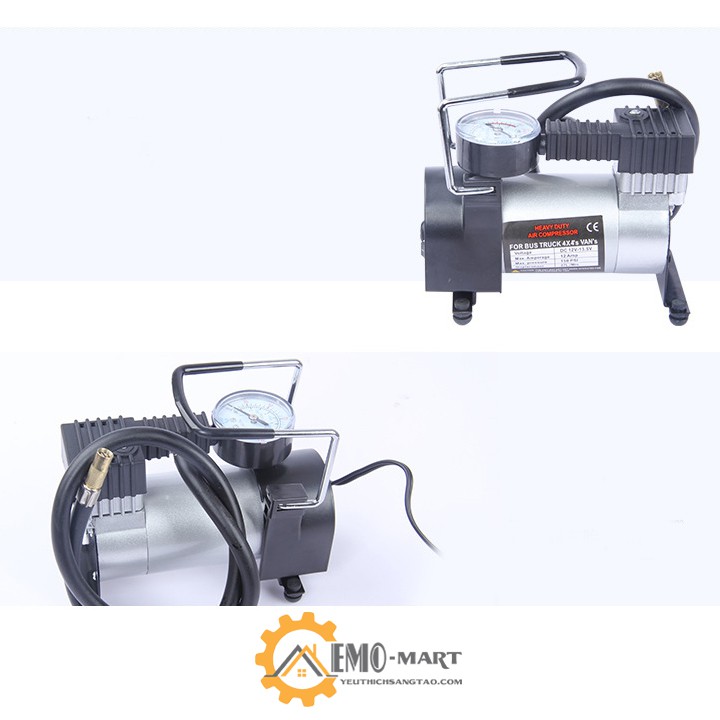 ⚡️𝗕𝗛 𝟭𝟮 𝗧𝗛𝗔́𝗡𝗚⚡️ Máy nén khí bơm hơi mini 12V ⚡️ Áp lực nén tối đa 7kg - Tặng kèm 3 đầu kim bơm