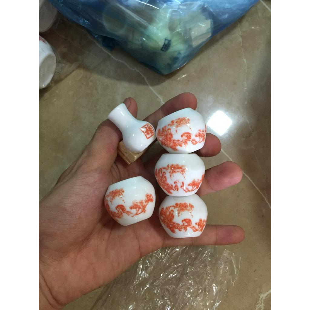 Cóng sứ dùng cho chim vành khuyên, rẻ bền đẹp, đã kèm tai