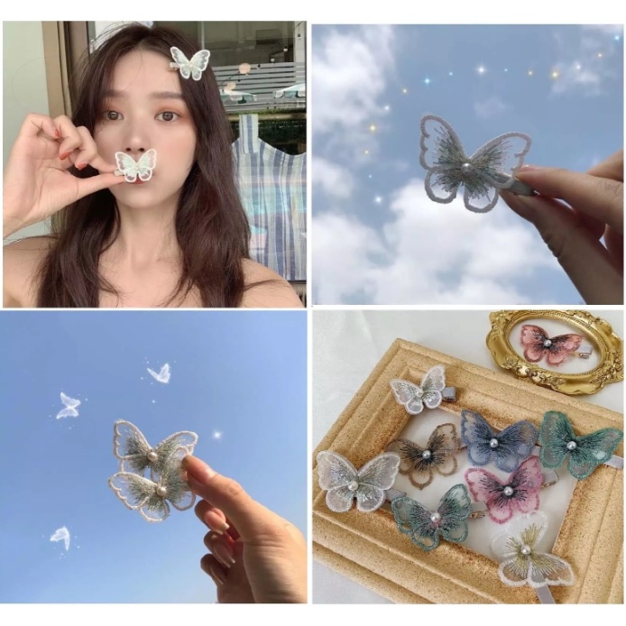 Kẹp Tóc Hình Thỏ hình Bướm hình Lá Cây Dễ Thương Cho Nữ Phong cách Hàn Quốc