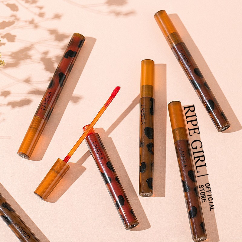 RIPE GIRL Amber Lip Glaze Matte Liquid Lipstick 6 màu Velvet Satin Dưỡng ẩm 6 màu Lâu trôi Không thấm nước Velvet Matte Matte Lip Glaze