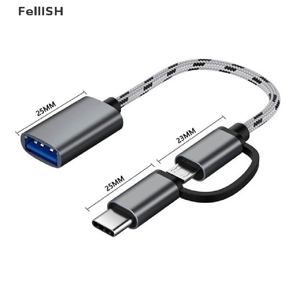 Cáp Chuyển Đổi 2 Trong 1 USB 3.0 OTG Type-C Micro USB Sang USB 439br