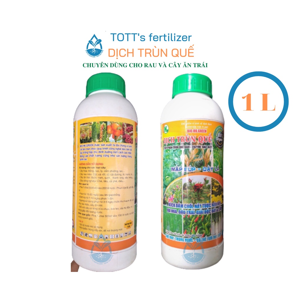 Phân Trùn Quế dạng nước mập cây, to lá chuyên dùng cho rau và cây ăn trái Chai 1000ml
