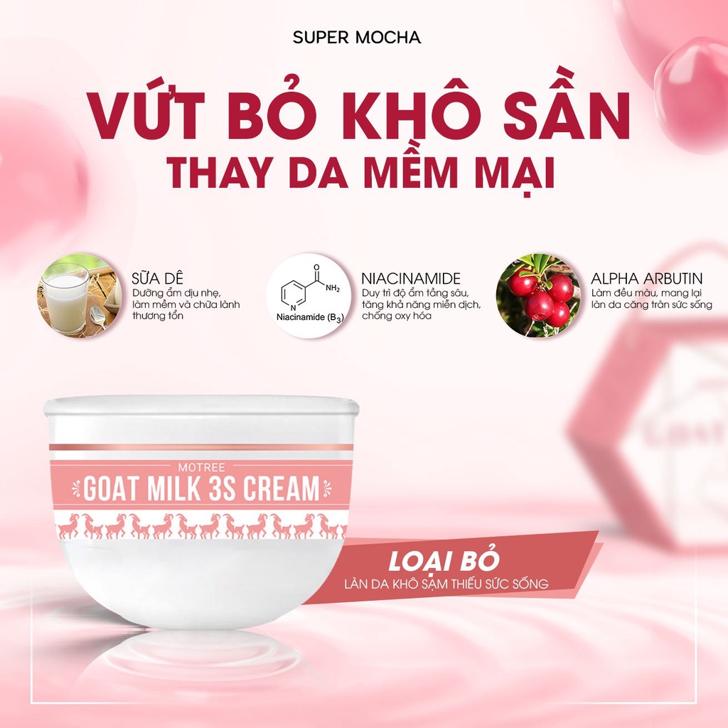 [CHÍNH HÃNG] Kem Bơ Sữa + Body Sữa Dê MOCHA - Bộ Đôi Siêu Dưỡng Trắng Da 200ml