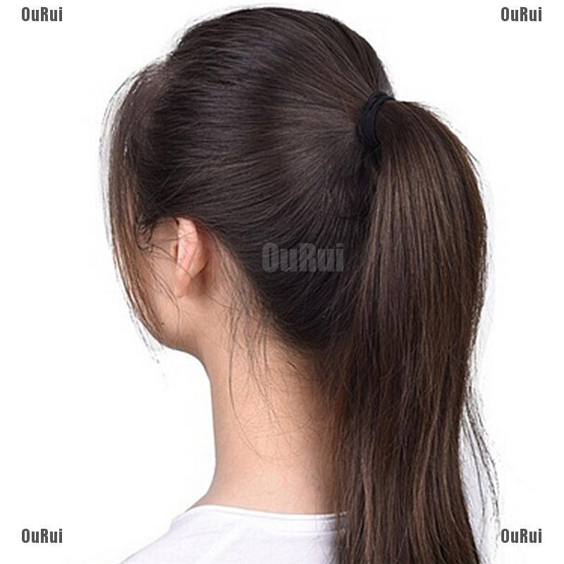 Set 40 Dây Cột Tóc Co Giãn Màu Đen Xinh Xắn Cho Nữ