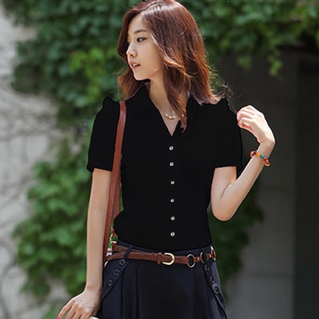 Áo sơ mi big size tay ngắn phồng size lớn 65-75kg ( màu trắng, đen, hồng, xanh)