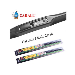 Gạt mưa ô tô 3 khúc, lưỡi gạt ô tô, cần gạt nước khung thép không gỉ lưỡi gạt Silicone cao cấp Hãng CARALL