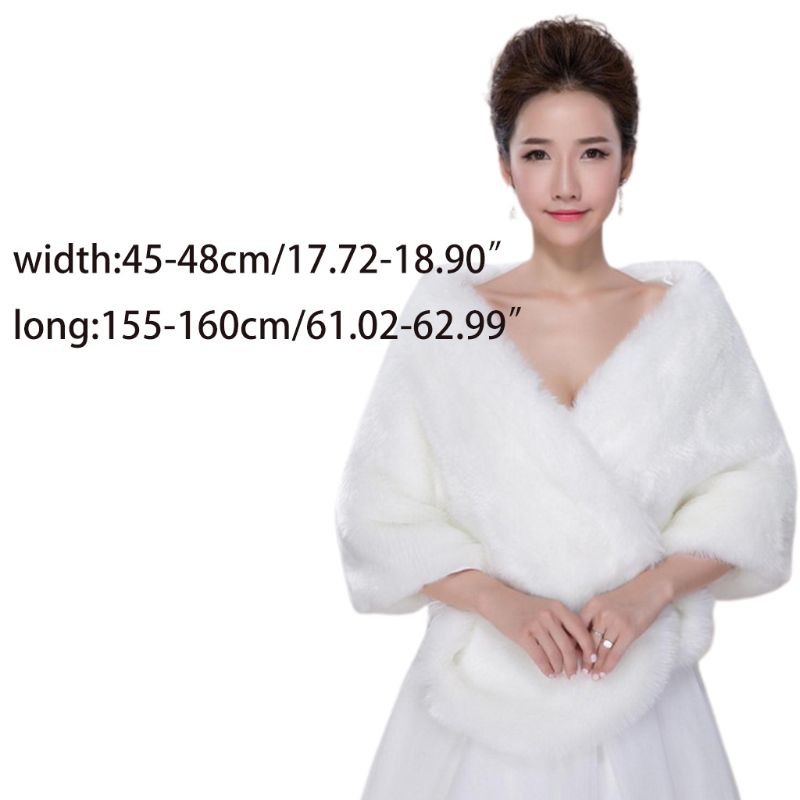 Khăn Choàng Lông Trắng Lộ Xương Quai Xanh Quyến Rũ Ấm Áp Mùa Đông Cho Nữ