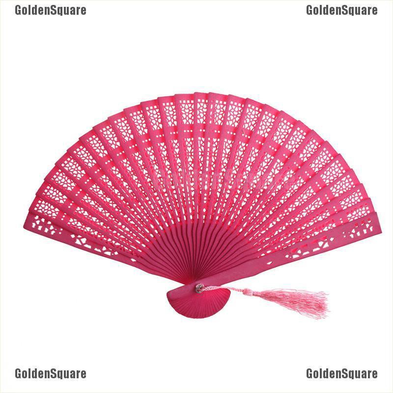 Quạt Xếp Cầm Tay Bằng Gỗ Tre Khắc Họa Tiết Phong Cách Trung Hoa Độc Đáo Thời Trang