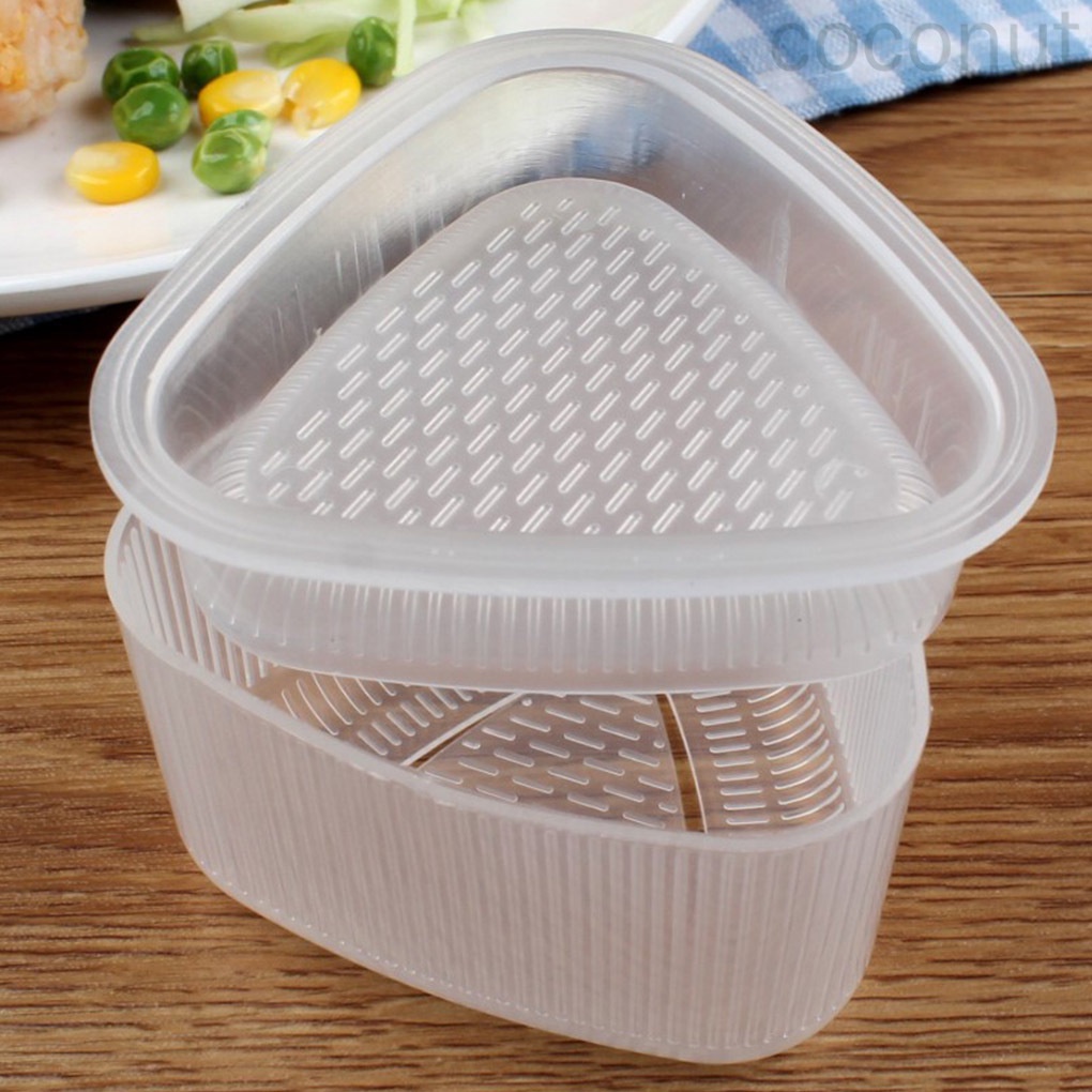 Set 2 Khuôn Làm Cơm Cuộn Hình Tam Giác Bằng Nhựa Pp Chống Dính Tiện Dụng