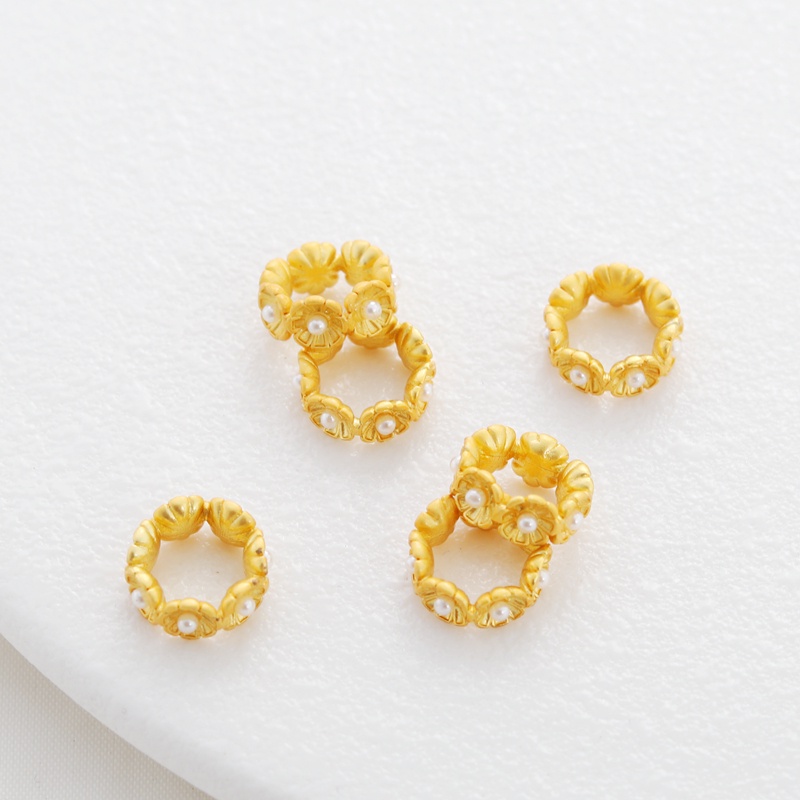 Hạt Xâu Làm Trang Sức Hình Vỏ Sò Bằng Đồng Mạ Vàng 18k 10mm diy