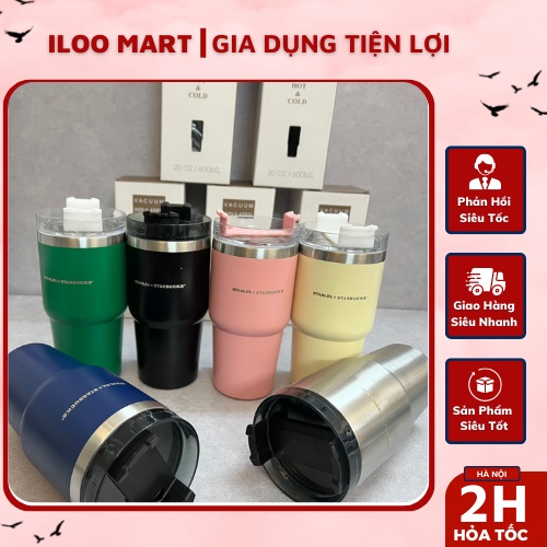 BÌNH NƯỚC GIỮ NHIỆT STARBUCK (DUNG TÍCH 600ML- CÓ ỐNG HÚT) - CỐC GIỮ NHIỆT STARBUCKS + STANLEY PHIÊN BẢN GIỚI HẠN
