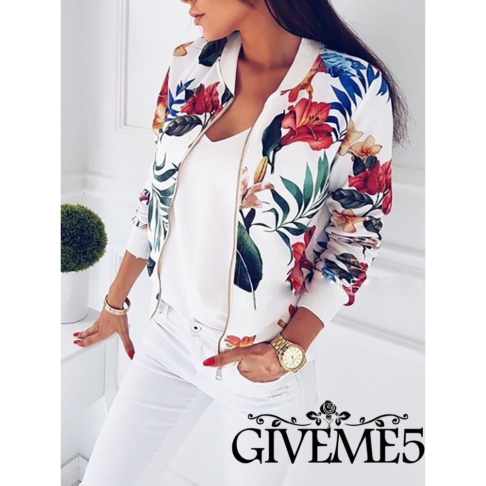 Áo khoác Bomber họa tiết hoa retro thời trang dành cho nữ | BigBuy360 - bigbuy360.vn