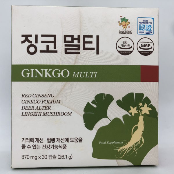 Ginkgo Multi-nhập khẩu nguyên hộp từ Hàn Quốc- giúp tăng tuần hoàn não, giảm đau đầu, cải thiện trí nhớ