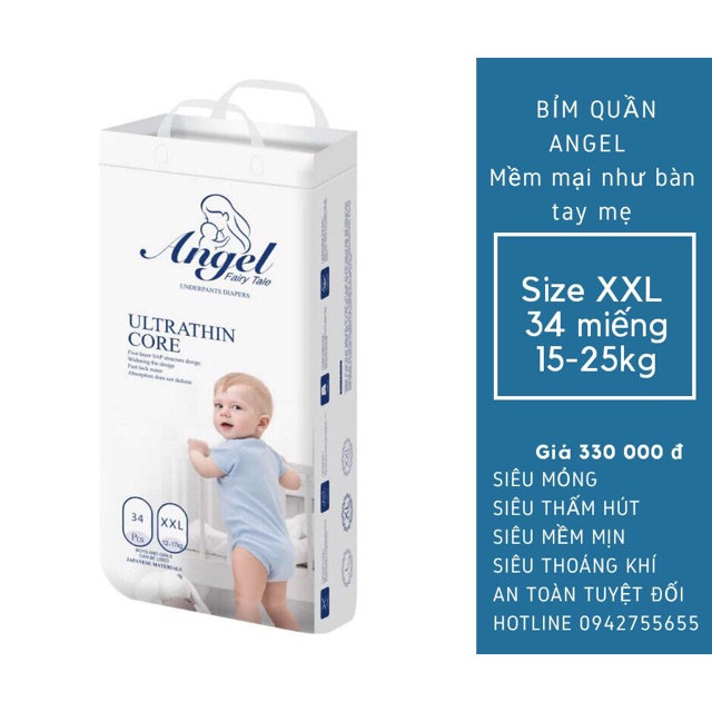 Bỉm quần Angel các sz M40/ L38/ XL36/ XXL34