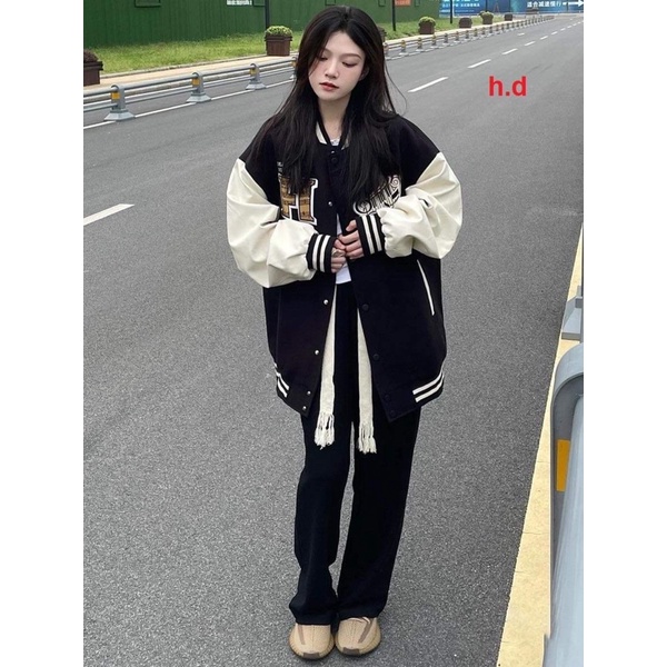 [Mã FAMARAL1 giảm 10K đơn 50K] Áo khoác bomber chữ H HD12