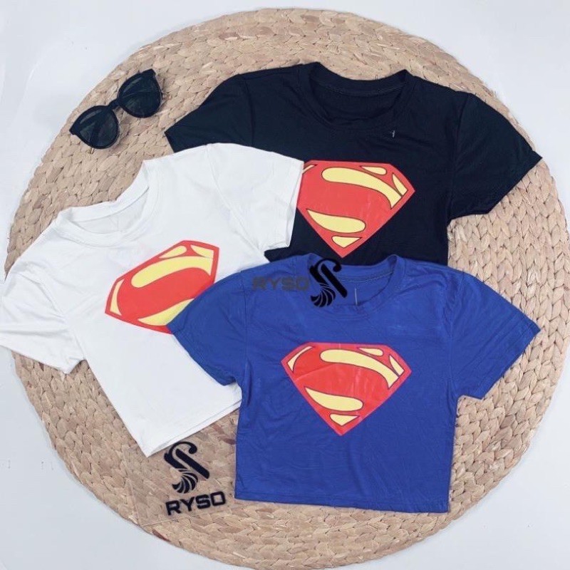 ❤Áo croptop Superman siêu hot hit❤️chất thun lạnh mềm mịn ( Hình Thật 100% ) free size dưới 55kg vừa