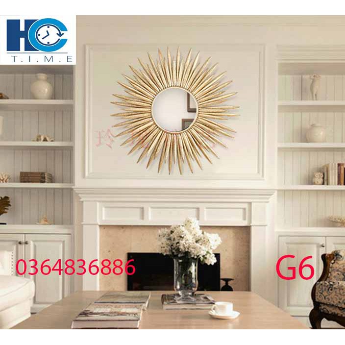 Gương treo tường trang trí nghệ thuật decor G6 kích thước 75x75 cm