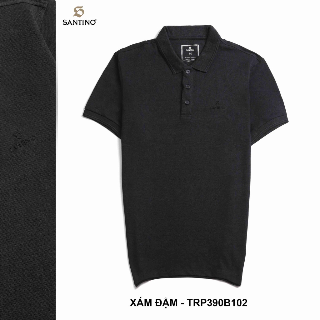 Áo polo nam ngắn tay có cổ SANTINO chất Cotton  thoáng mát, form dáng regular sang trọng TRP390B100