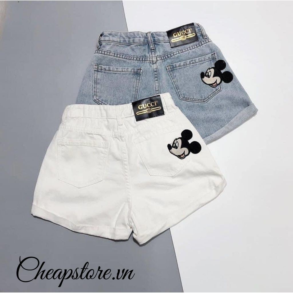 [Có video cận cảnh] Quần sooc nữ, quần sooc jean Mickey cute, siêu xinh B004 | BigBuy360 - bigbuy360.vn