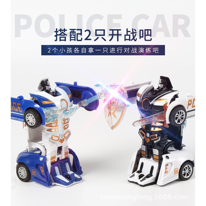 Ô tô biến hình thành robot rô bốt bé trai giá rẻ , đồ chơi trẻ em không điều khiển pin cho bé từ 2 đến 10 tuổi  E94
